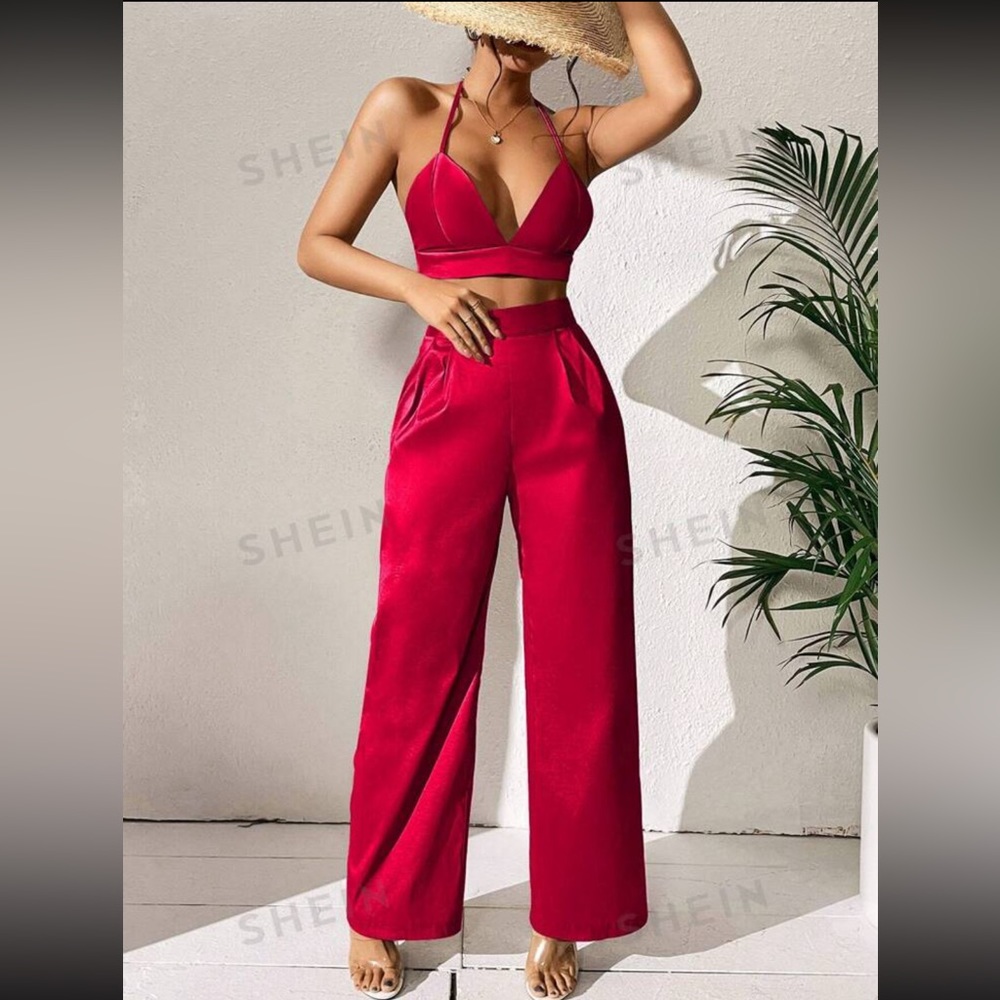 Red two piece co-ord set